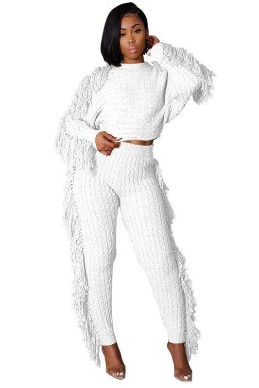 WOMEN FASHUON 2PC SWEATER PANTS SET - PureLove Designs LLC