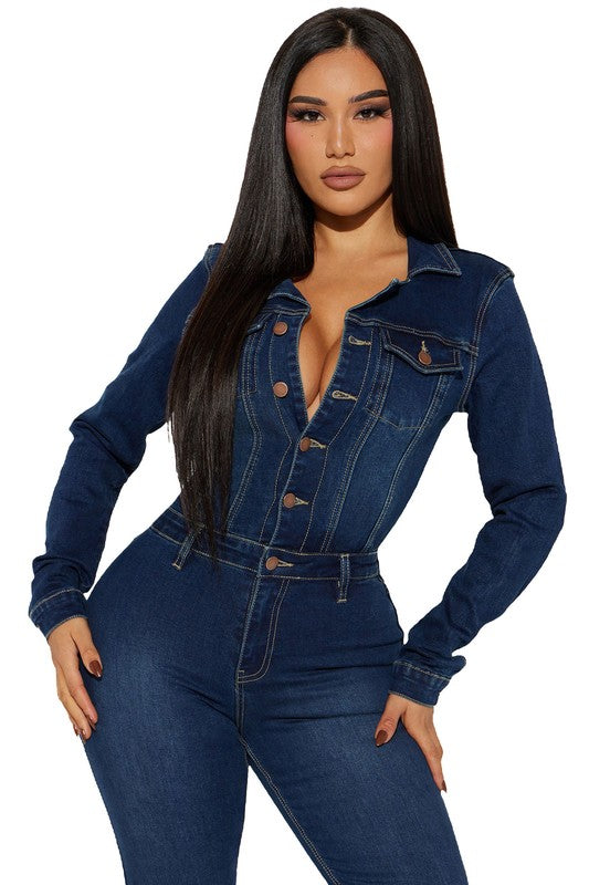 WOMEN DENIM SEXY JUMPSUIT - PureLove Designs LLC