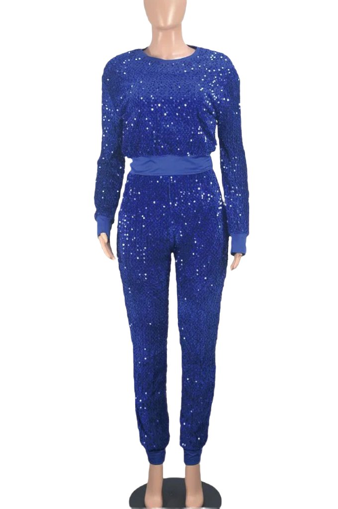 WOMEN FASHION SEQUIN TWO PIECE PANT SET - PureLove Designs LLC
