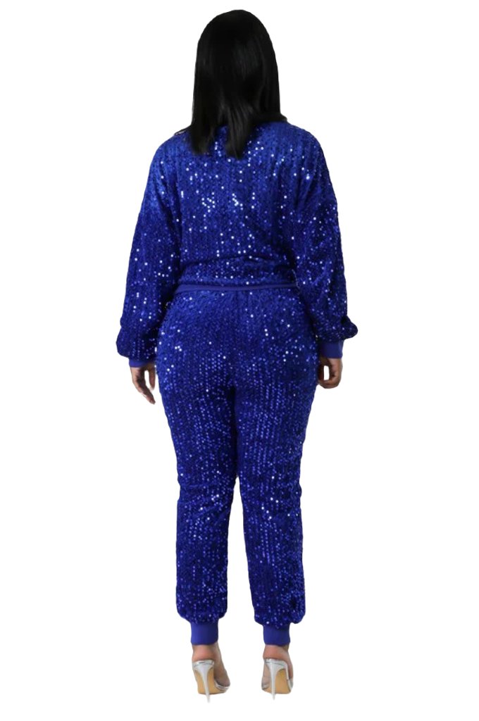 WOMEN FASHION SEQUIN TWO PIECE PANT SET - PureLove Designs LLC
