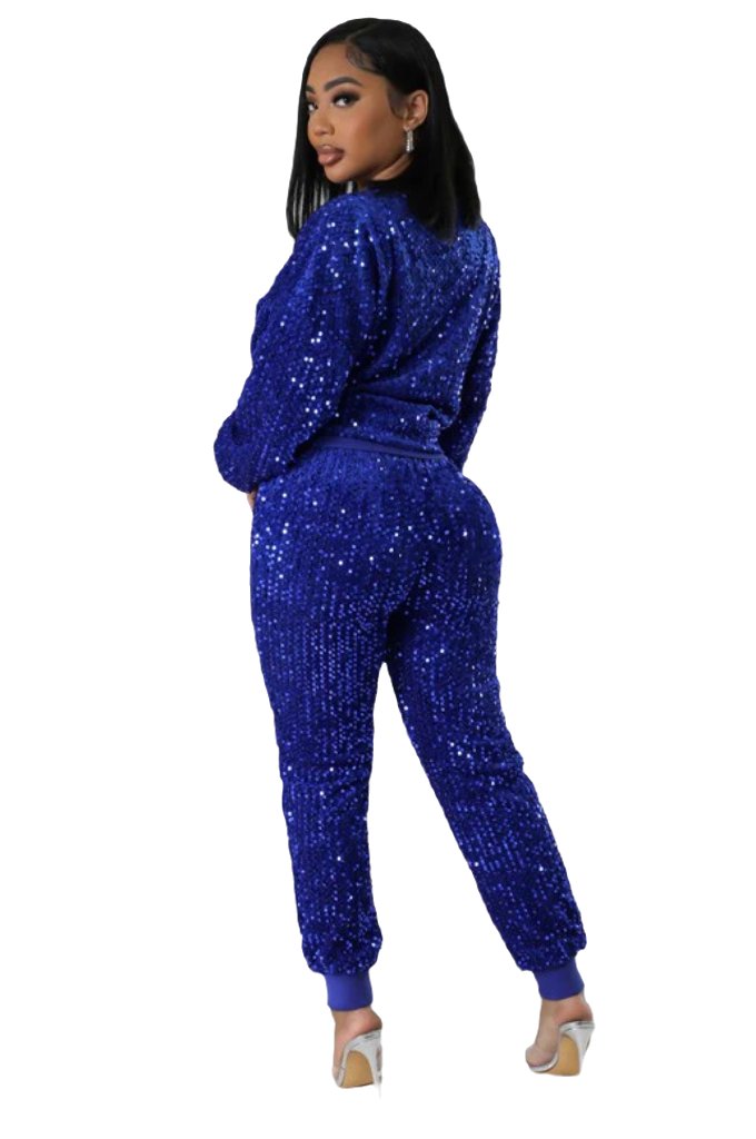 WOMEN FASHION SEQUIN TWO PIECE PANT SET - PureLove Designs LLC