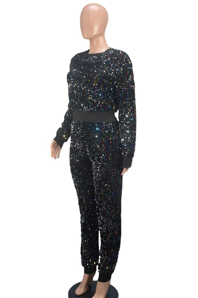 WOMEN FASHION SEQUIN TWO PIECE PANT SET - PureLove Designs LLC