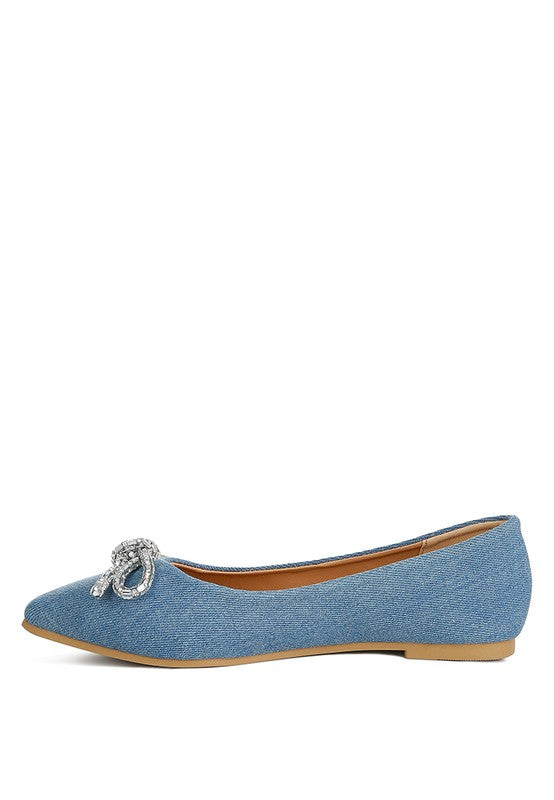 Ellerby Embellished Bow Detail Ballet Flats - PureLove Designs LLC