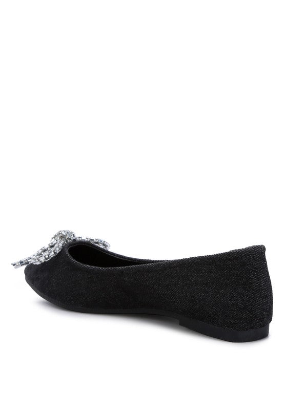 Ellerby Embellished Bow Detail Ballet Flats - PureLove Designs LLC