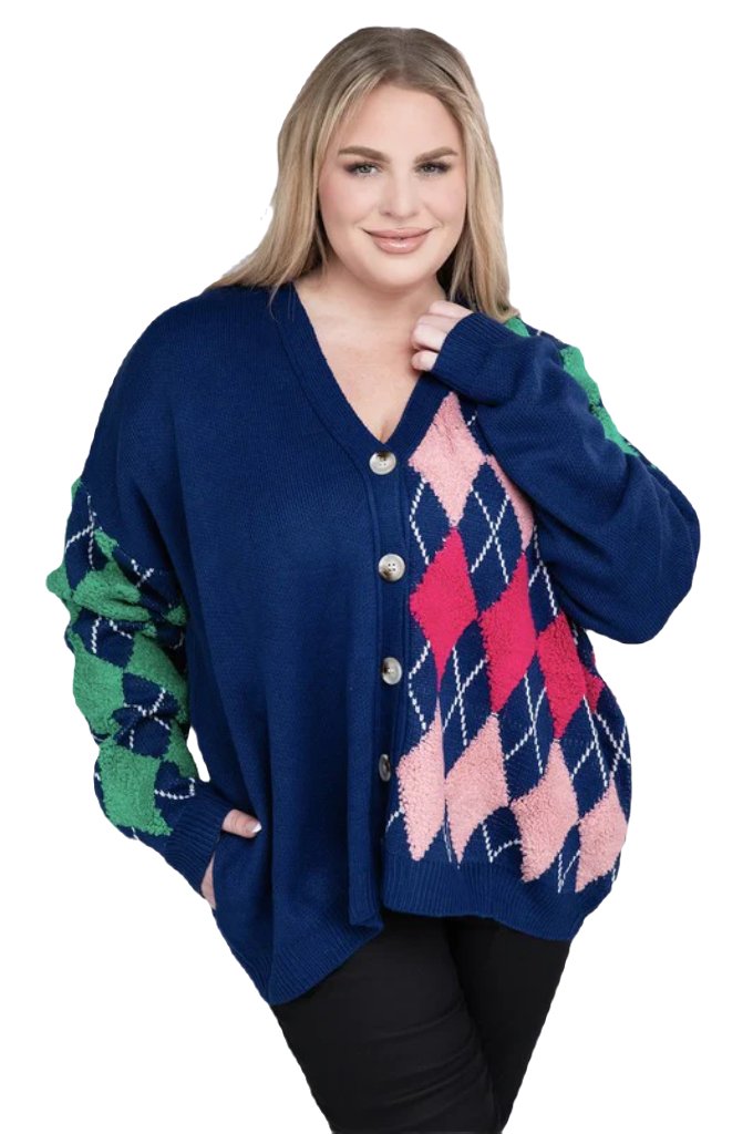 Plus V Neck Button Front Cardigan - PureLove Designs LLC