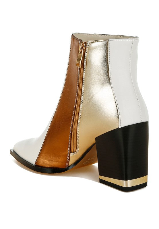 Stemon Three Tone Block Heel Boots - PureLove Designs LLC