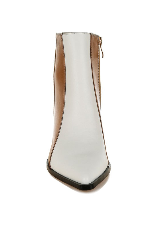 Stemon Three Tone Block Heel Boots - PureLove Designs LLC