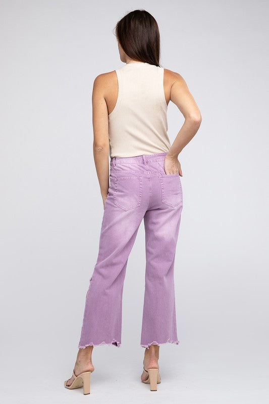 Distressed Vintage Washed Wide Leg Pants - PureLove Designs LLC