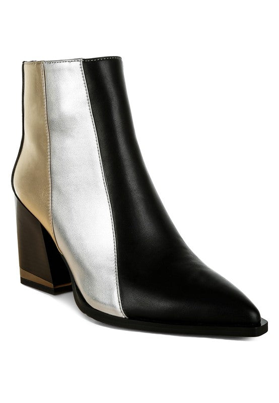 Stemon Three Tone Block Heel Boots - PureLove Designs LLC