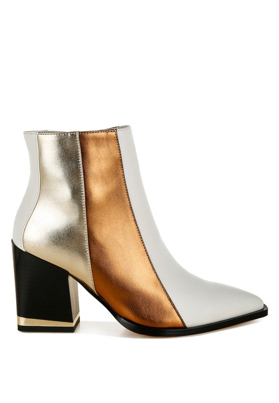 Stemon Three Tone Block Heel Boots - PureLove Designs LLC