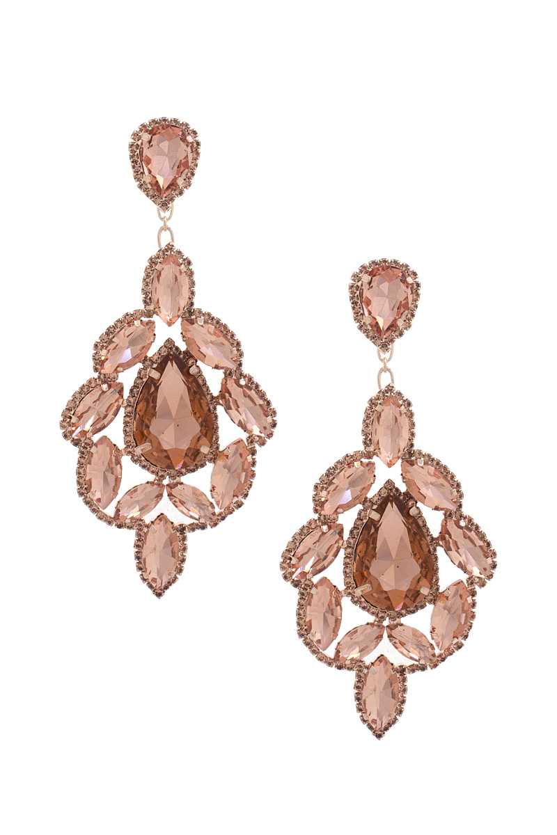 Teardrop Rhinestone Dangle Earring - PureLove Designs LLC