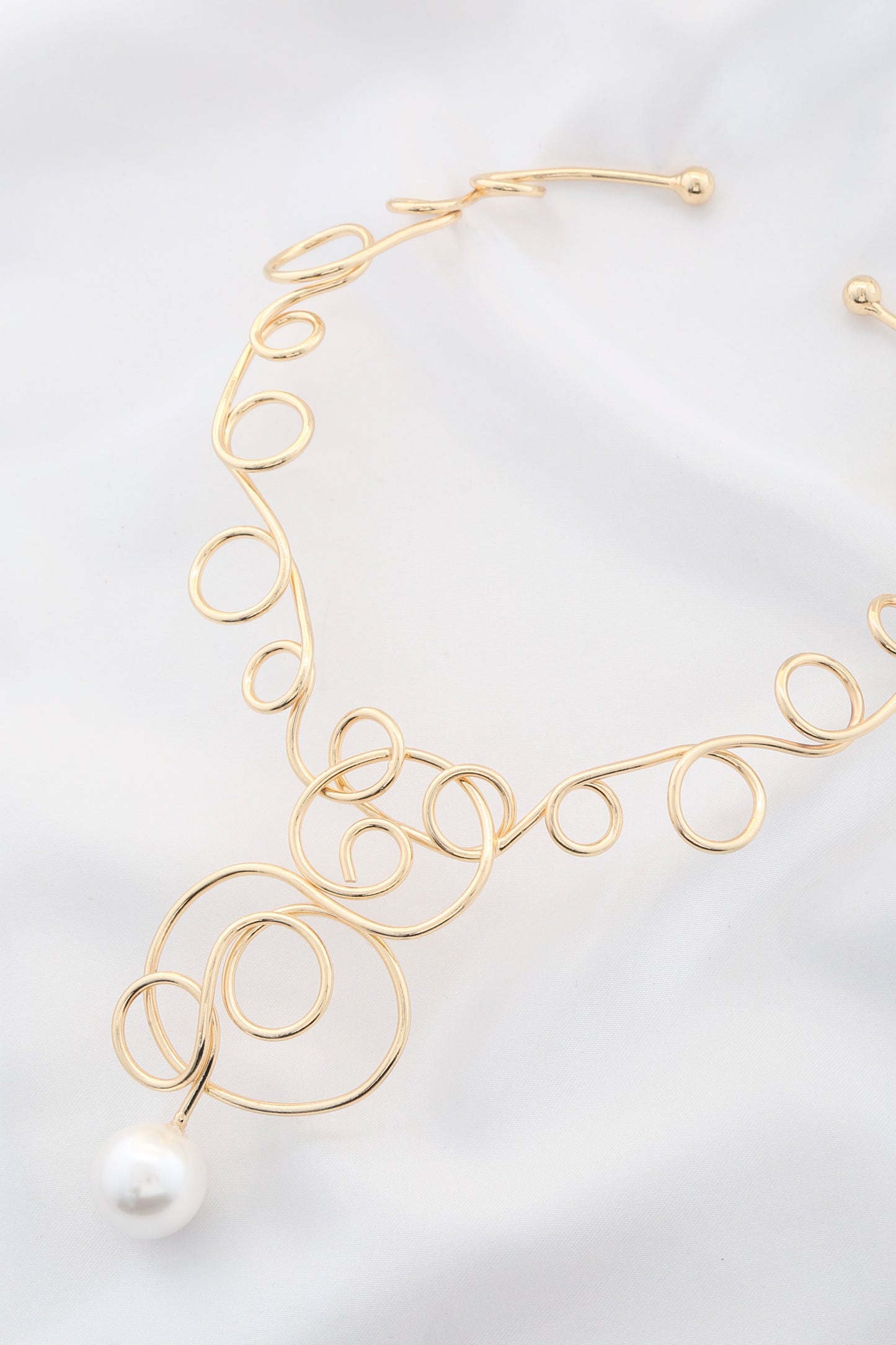 Pearl Swirl Metal Necklace - PureLove Designs LLC