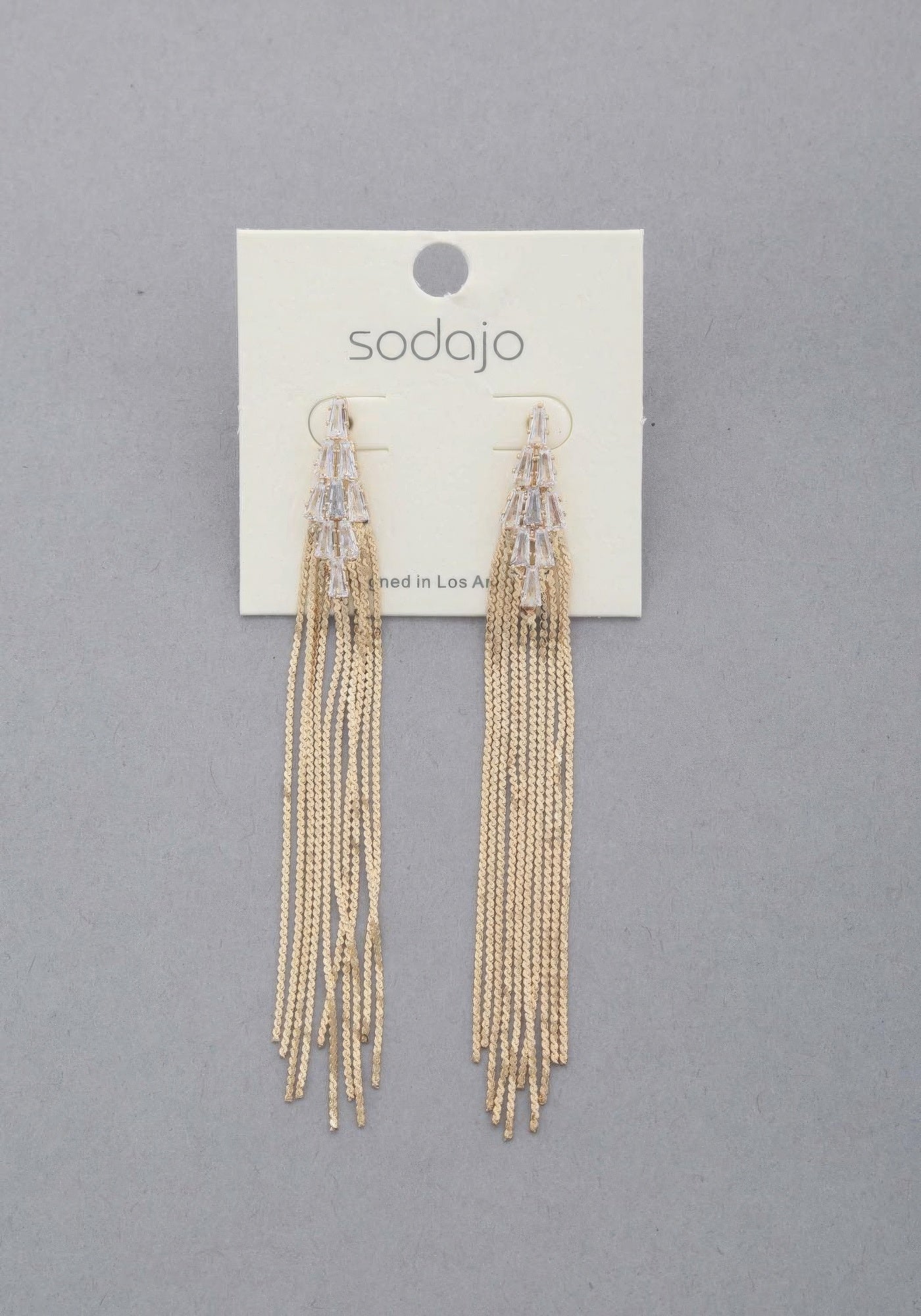 Sodajo Crystal Metal Chain Dangle Earring - PureLove Designs LLC