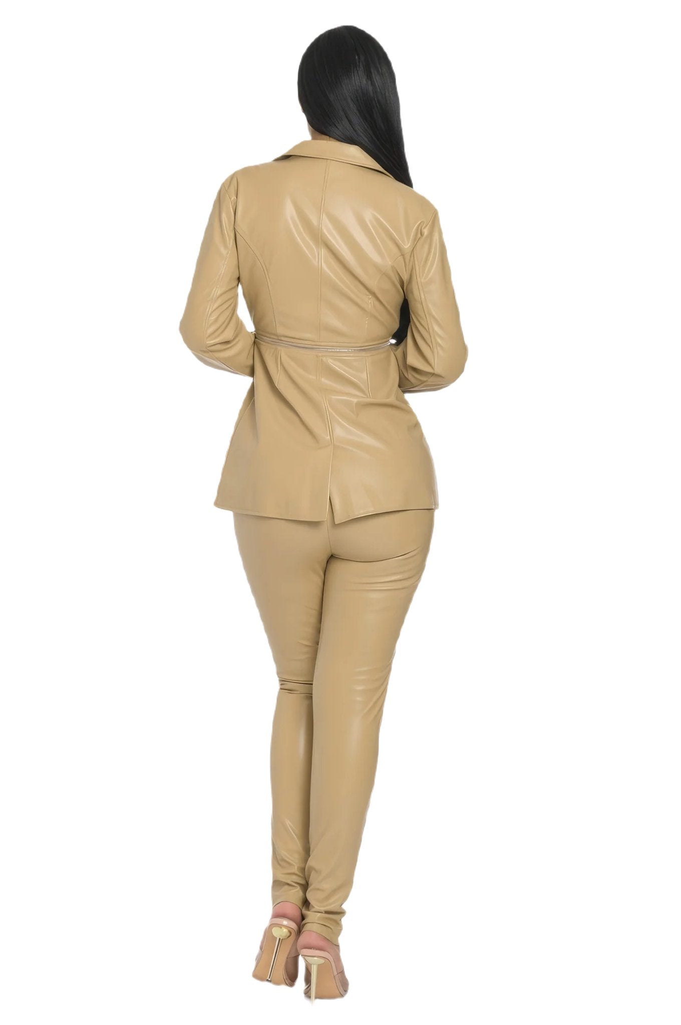 Pu Leather Zipper Pant Set - PureLove Designs LLC