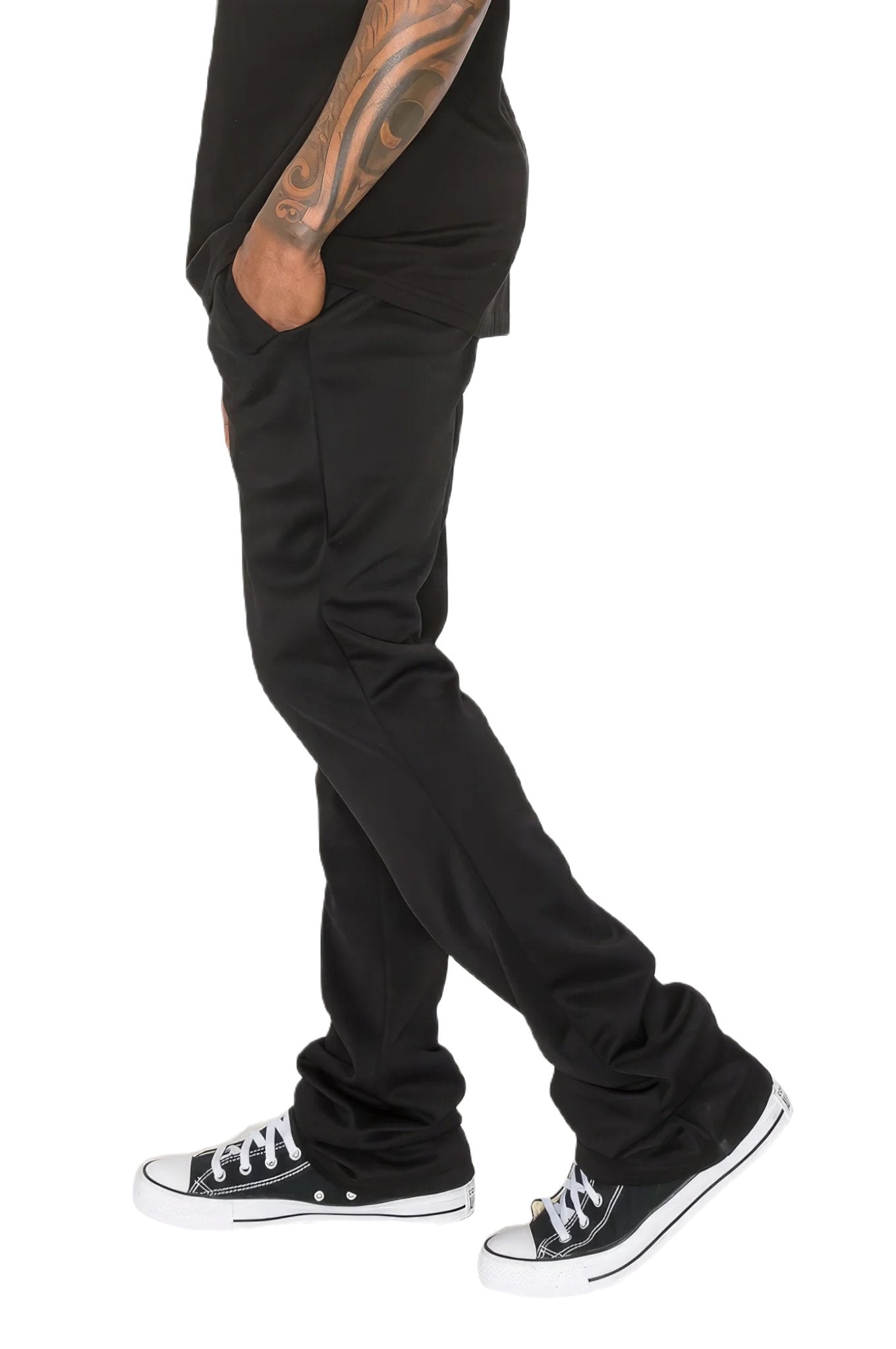 Solid Flare Stacked Track Pants - PureLove Designs LLC
