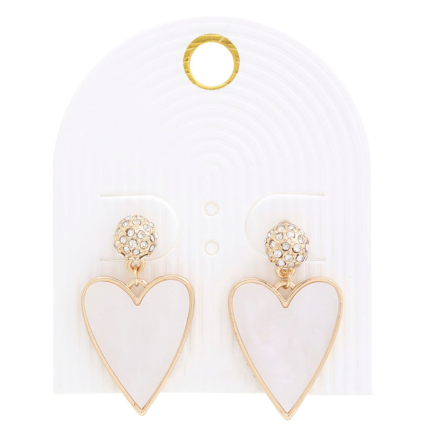 Heart Rhinestone Bead Dangle Earring - PureLove Designs LLC