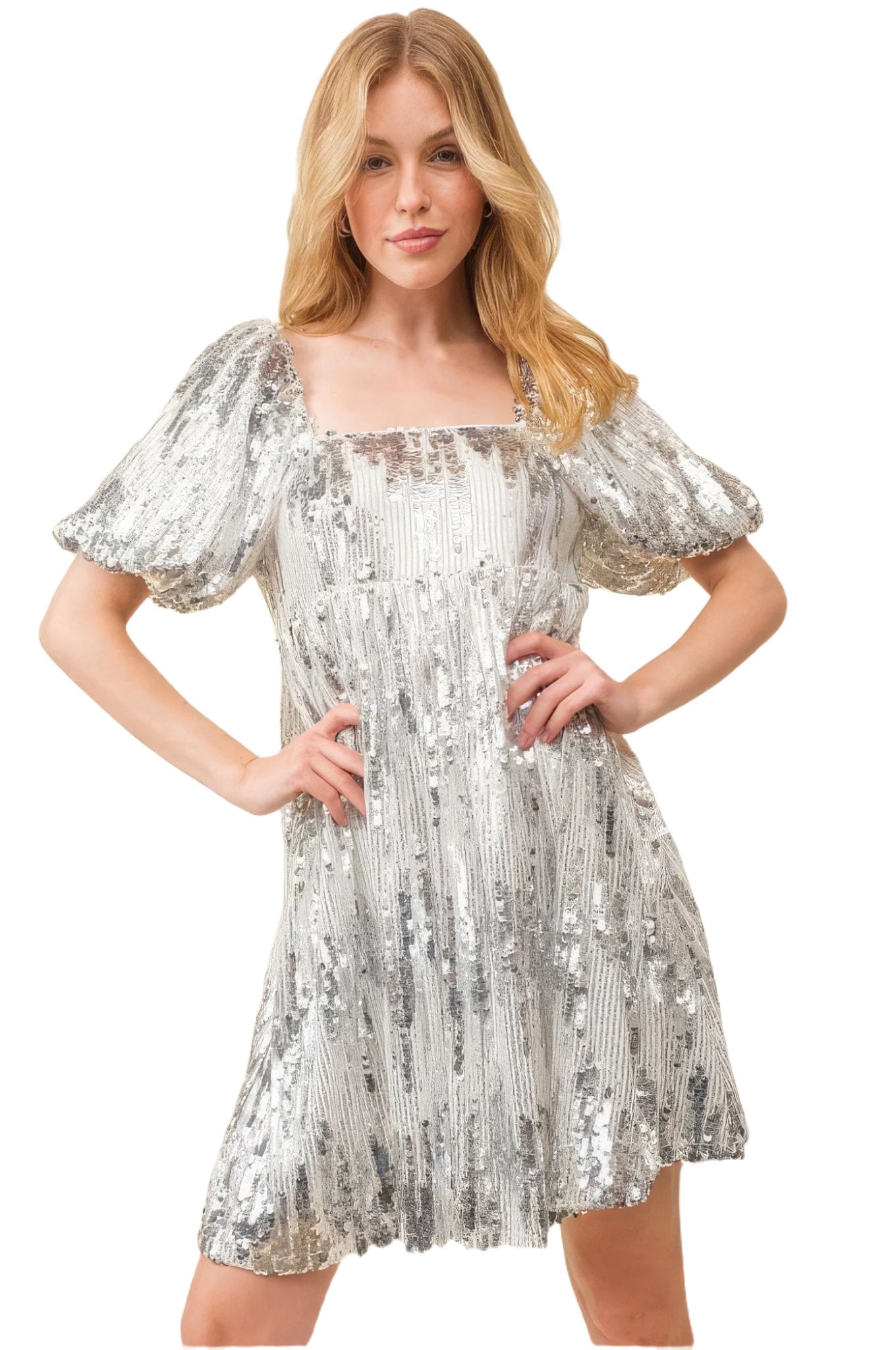 Sequin Babydoll Mini Dress - PureLove Designs LLC