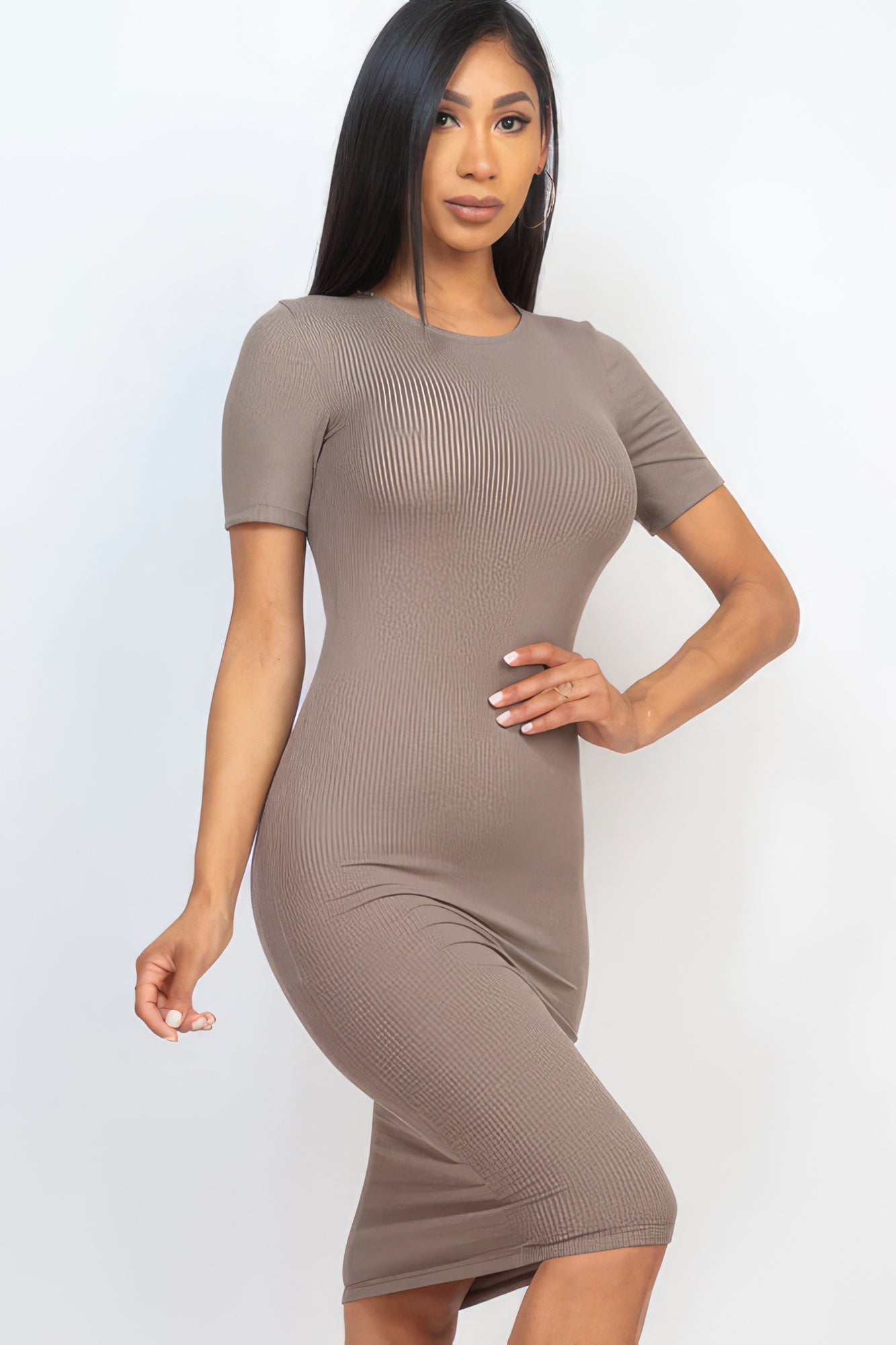 Ribbed Bodycon Midi Dress - PureLove Designs LLC