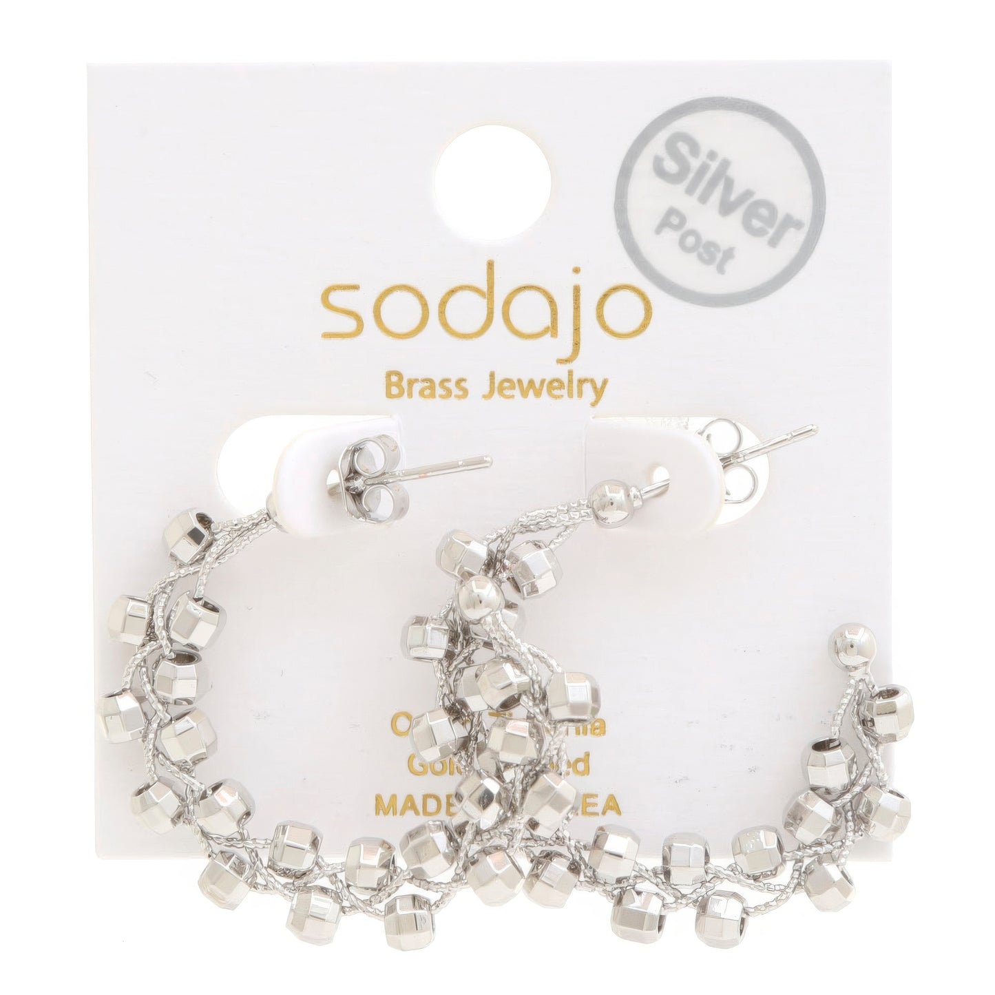Sodajo Beaded Open Hoop Gold Dipped Earring - PureLove Designs LLC