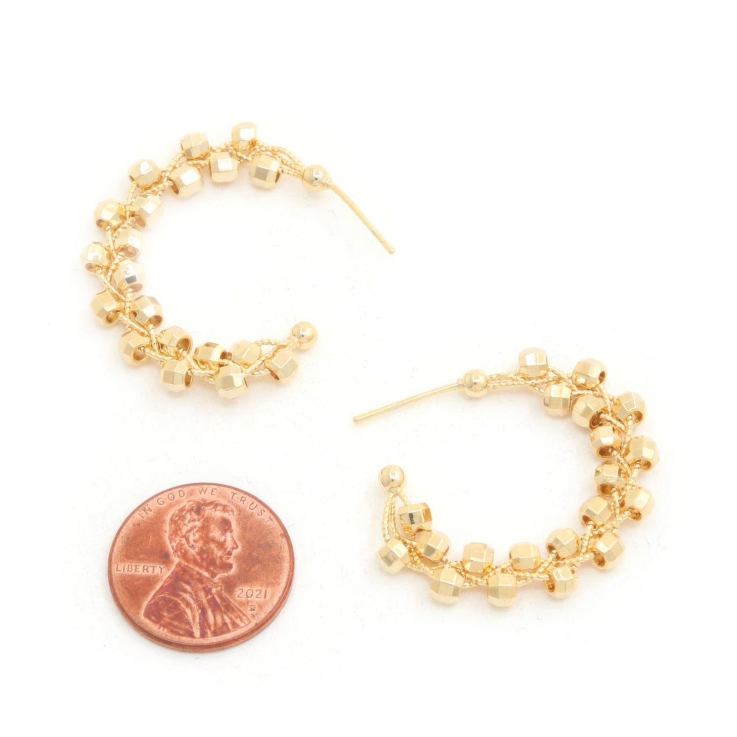 Sodajo Beaded Open Hoop Gold Dipped Earring - PureLove Designs LLC