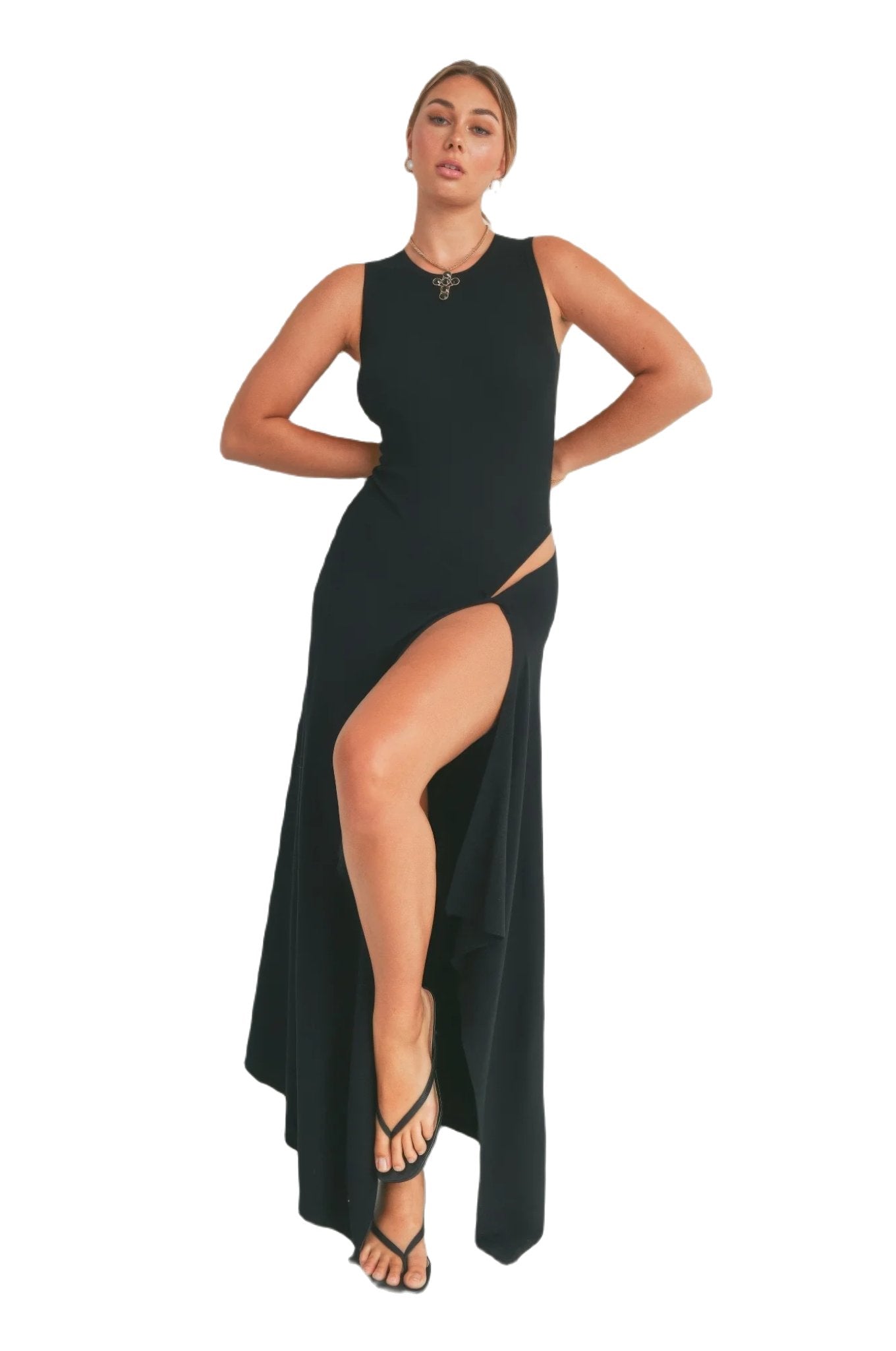 Maxi Dress With Slit - PureLove Designs LLC
