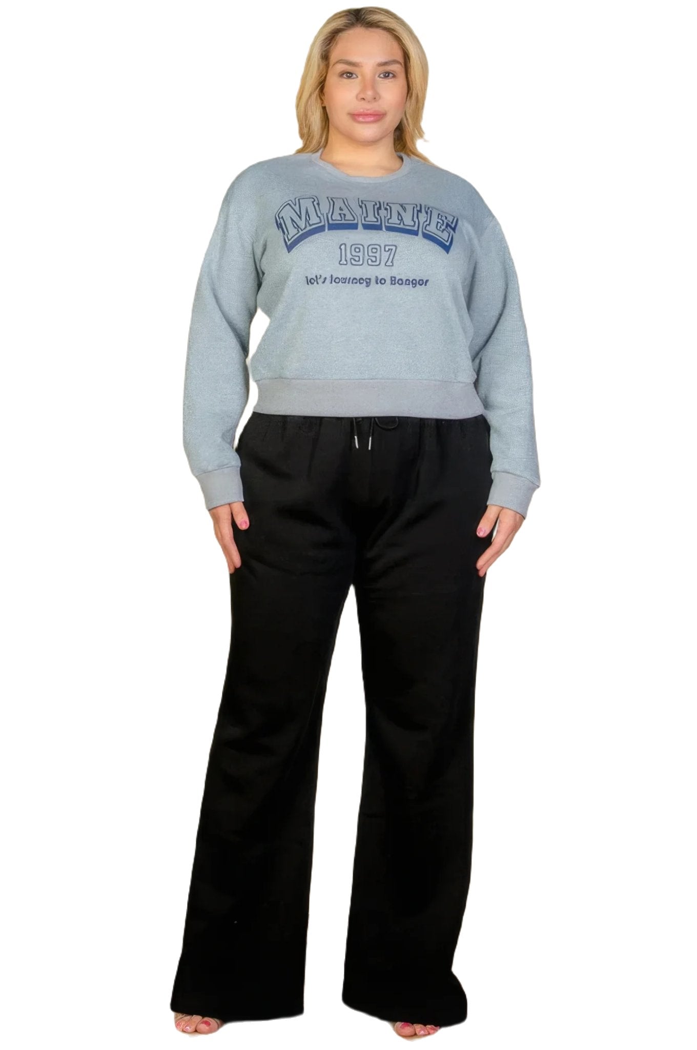 Plus Size Drawstring Waist Slant Pocket Sweatpants - PureLove Designs LLC