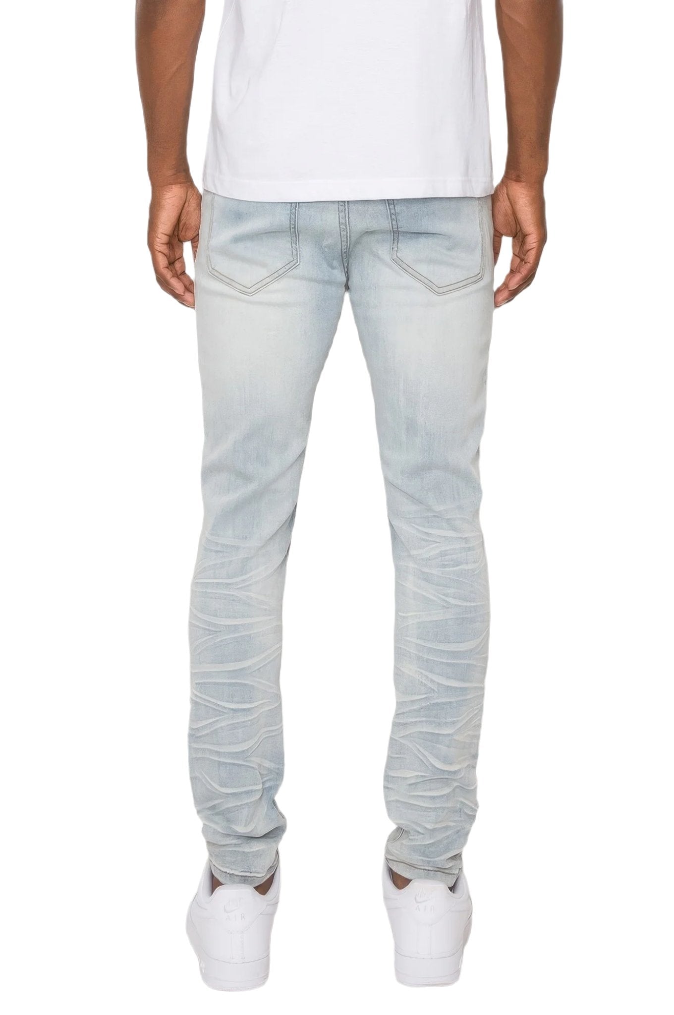 Men Creased Biker Denim Jeans - PureLove Designs LLC