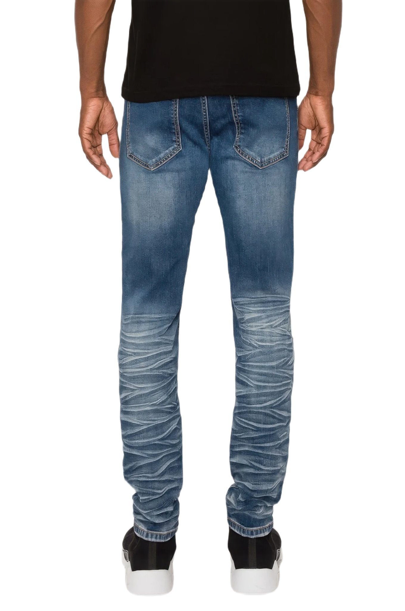 Men Creased Biker Denim Jeans - PureLove Designs LLC
