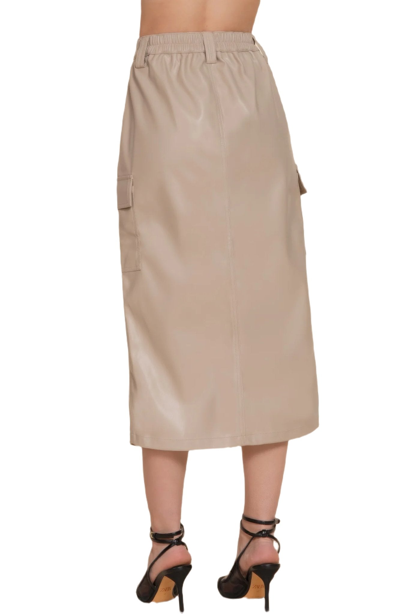 Faux Leather Midi Cargo Skirt - PureLove Designs LLC