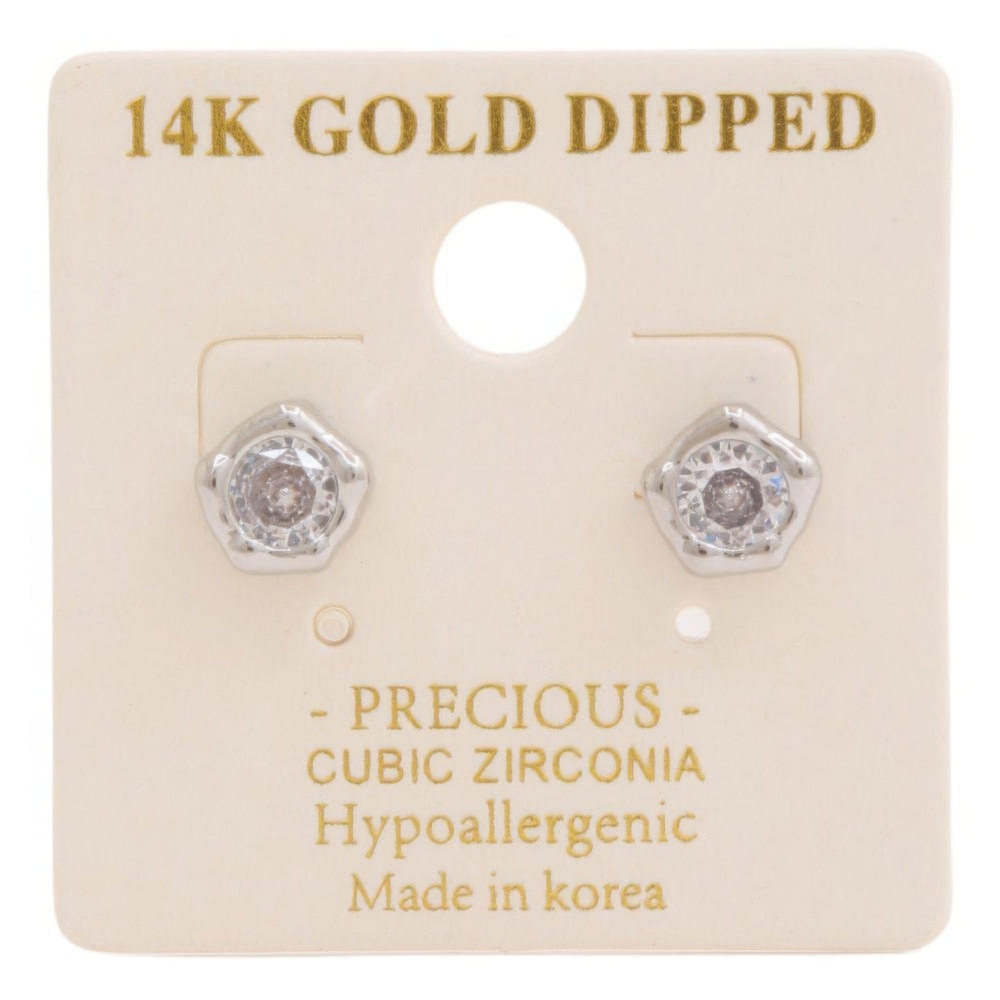 14k Gold Dipped Cz Stone Stud Earring - PureLove Designs LLC