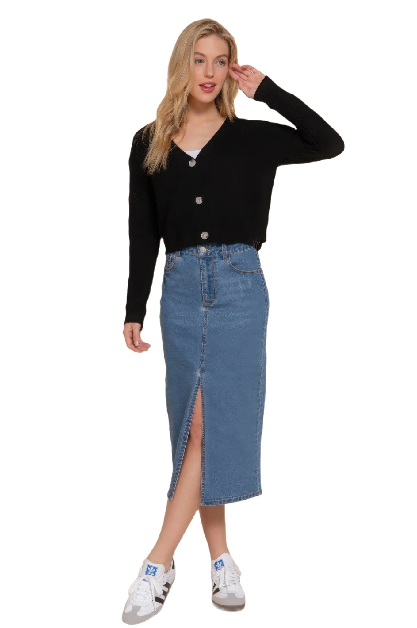 Long slv v-neck sweater cardigan - PureLove Designs LLC