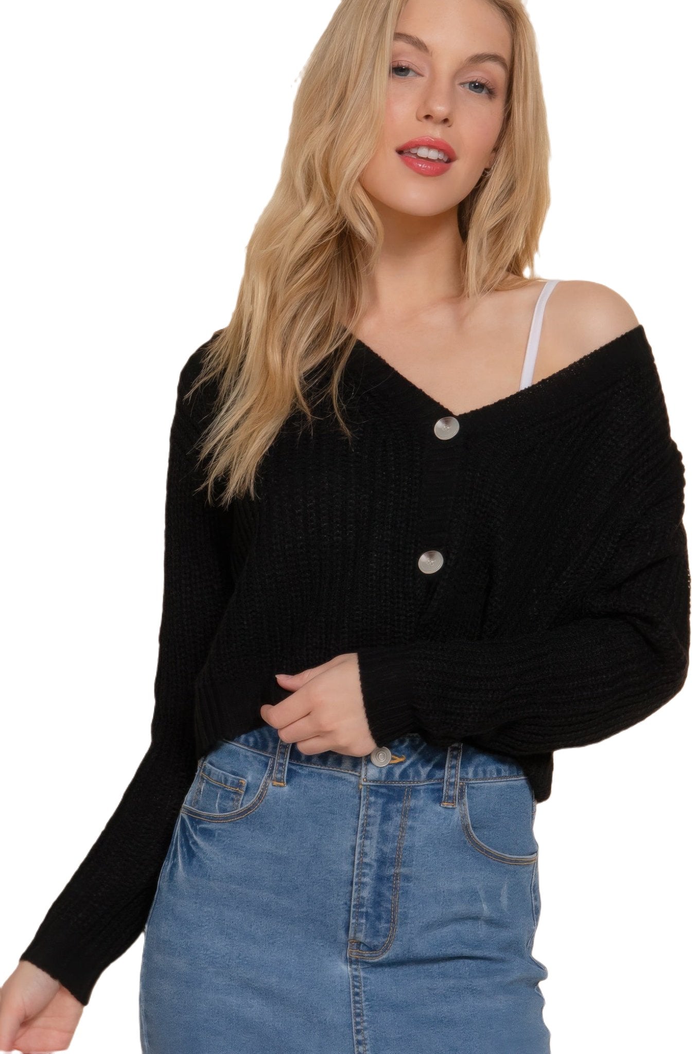 Long slv v-neck sweater cardigan - PureLove Designs LLC