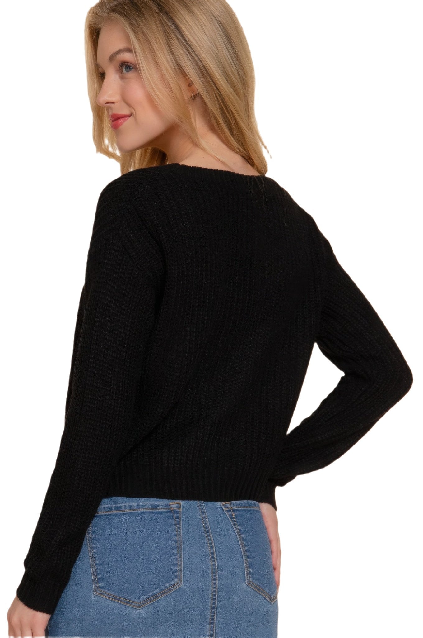 Long slv v-neck sweater cardigan - PureLove Designs LLC