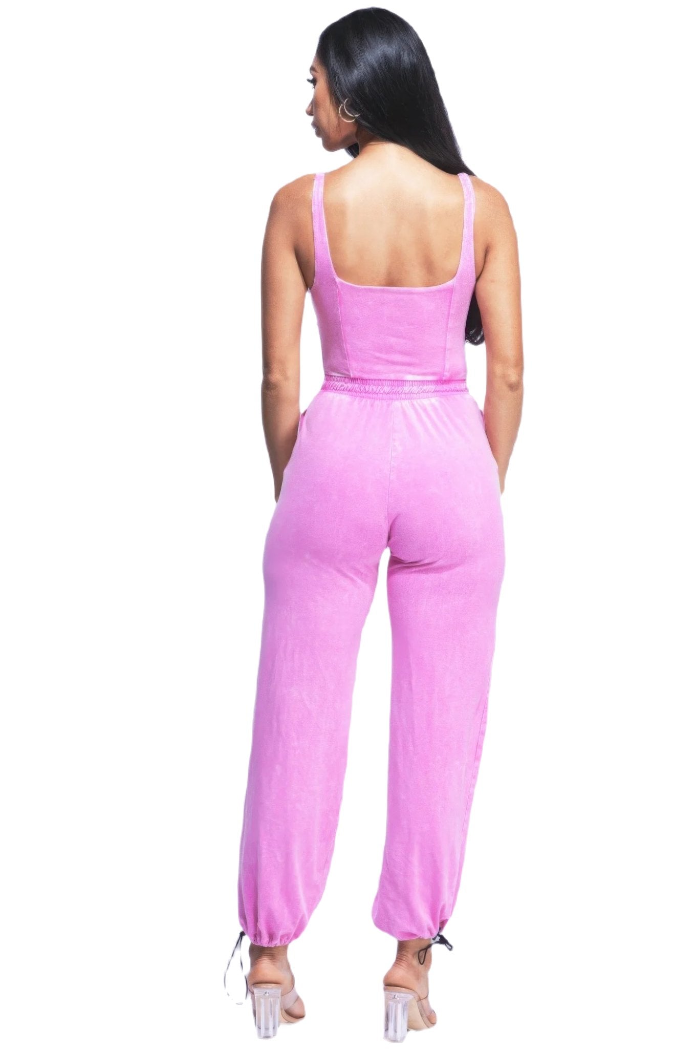 Washed Jumpsuit With Adjustable Ankle - PureLove Designs LLC