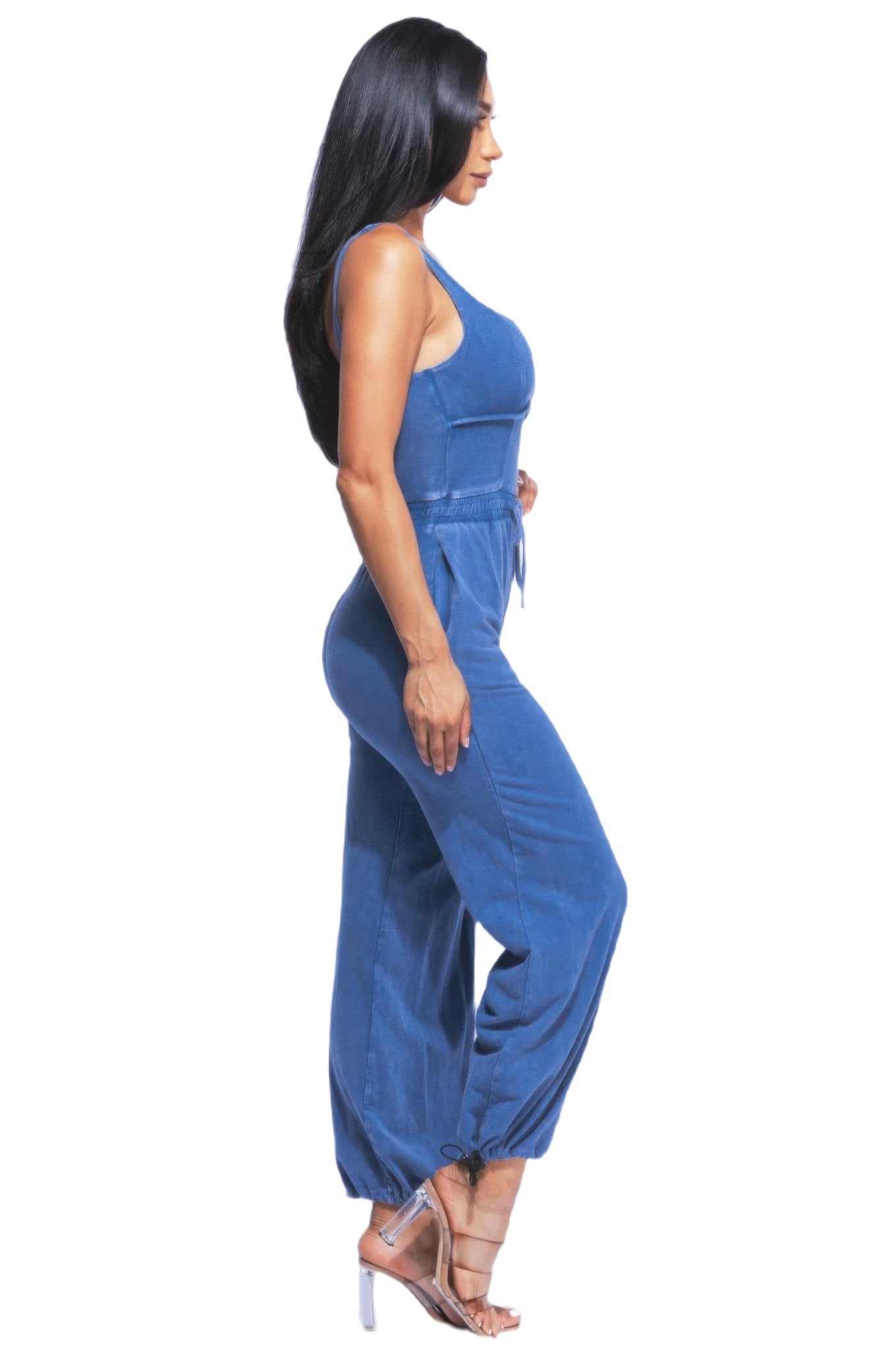 Washed Jumpsuit With Adjustable Ankle - PureLove Designs LLC