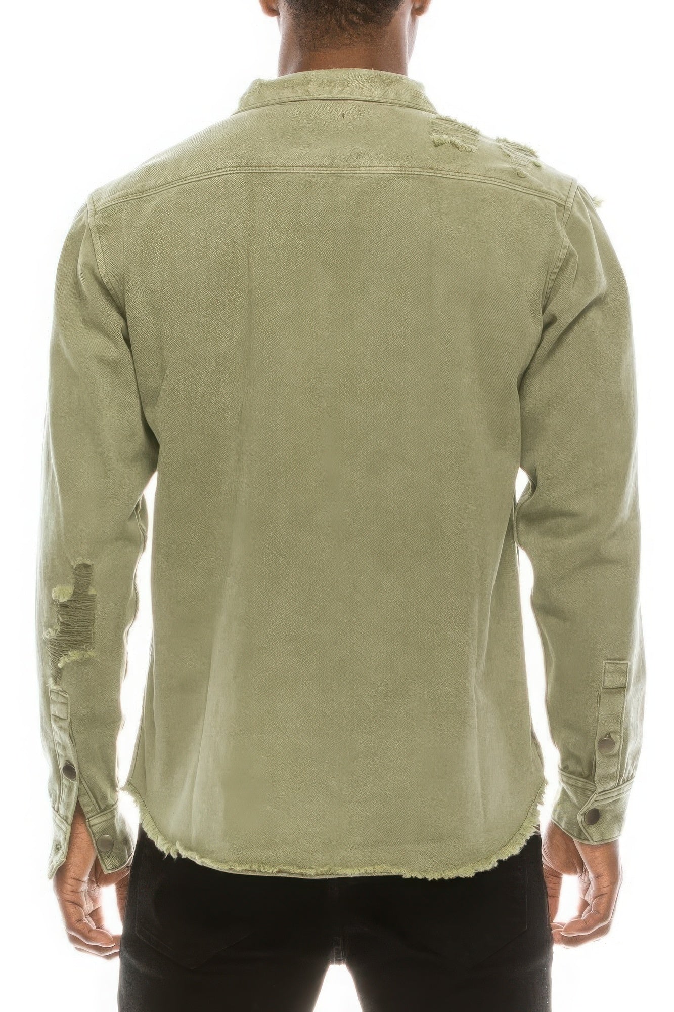 Men's Ripped Denim Overshirt - PureLove Designs LLC