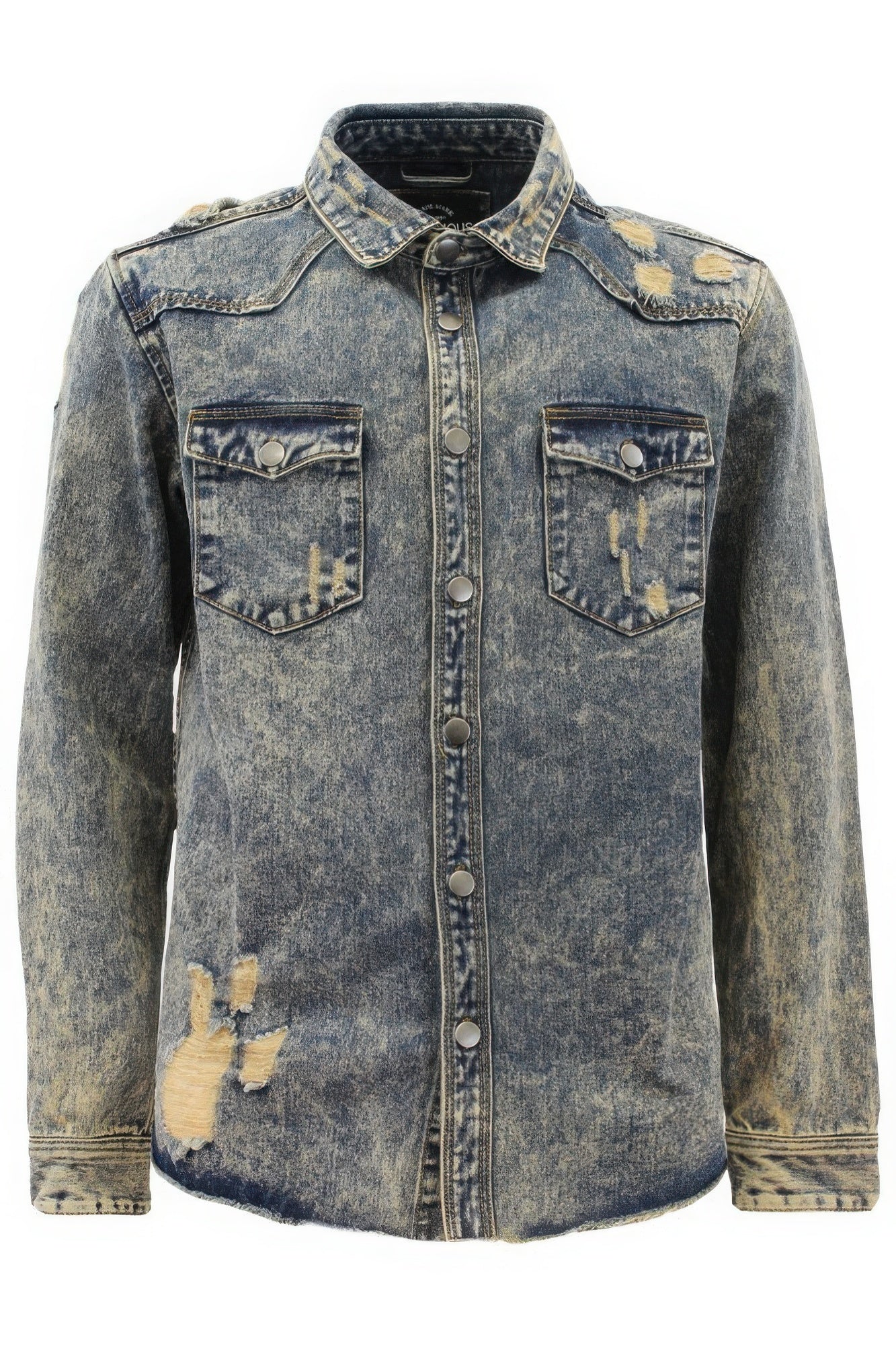 Men's Ripped Denim Overshirt - PureLove Designs LLC