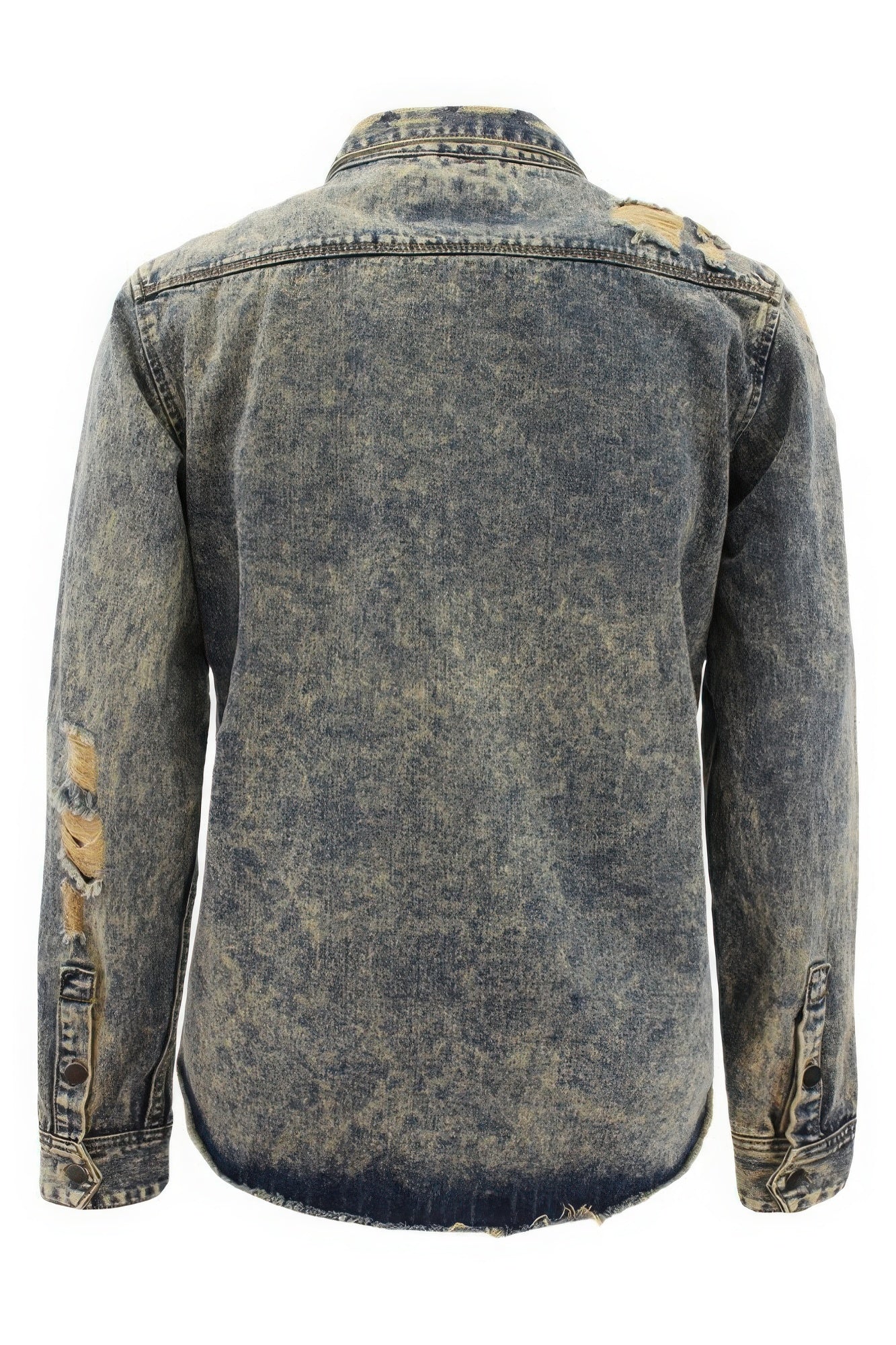 Men's Ripped Denim Overshirt - PureLove Designs LLC
