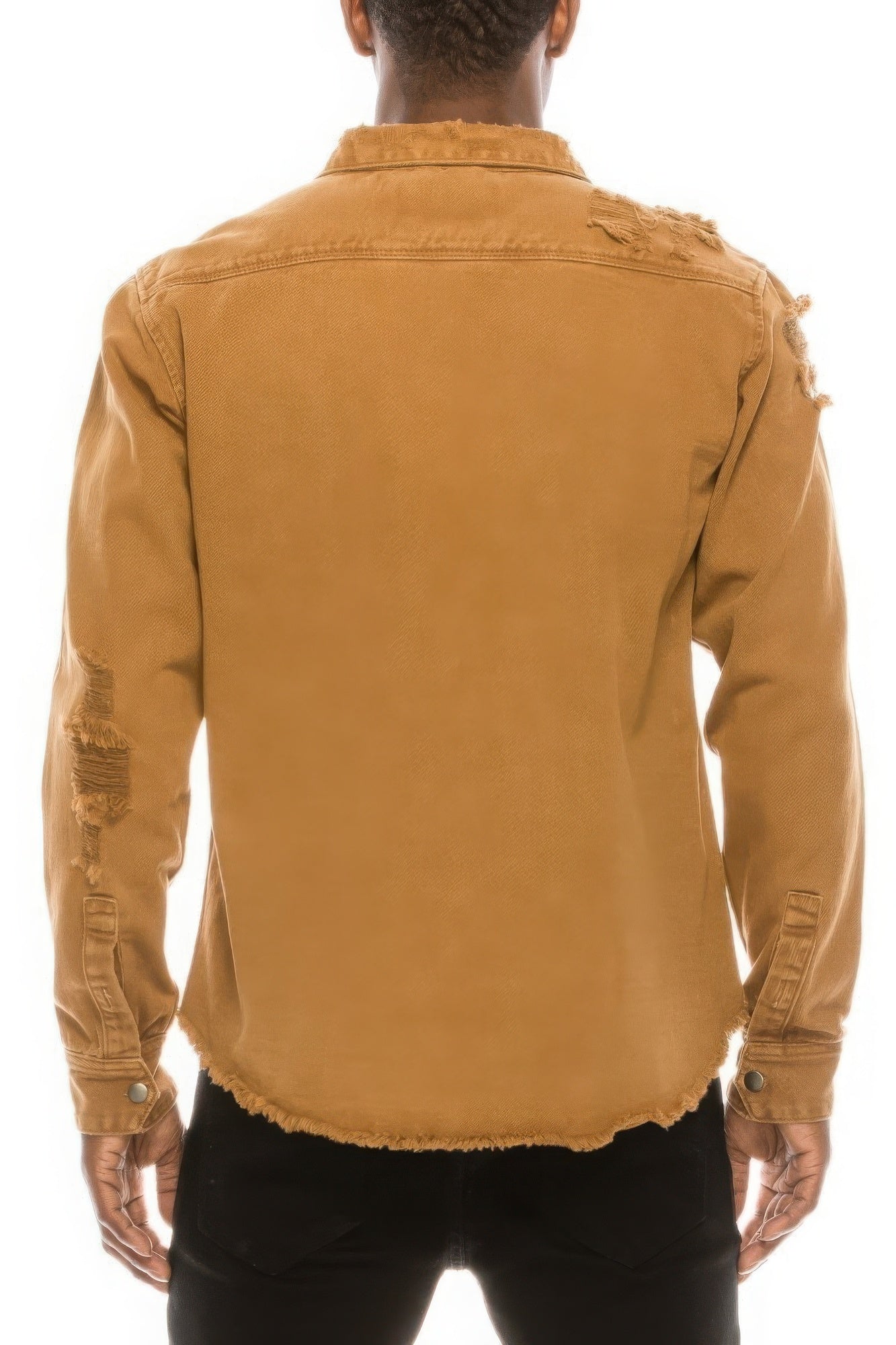 Men's Ripped Denim Overshirt - PureLove Designs LLC