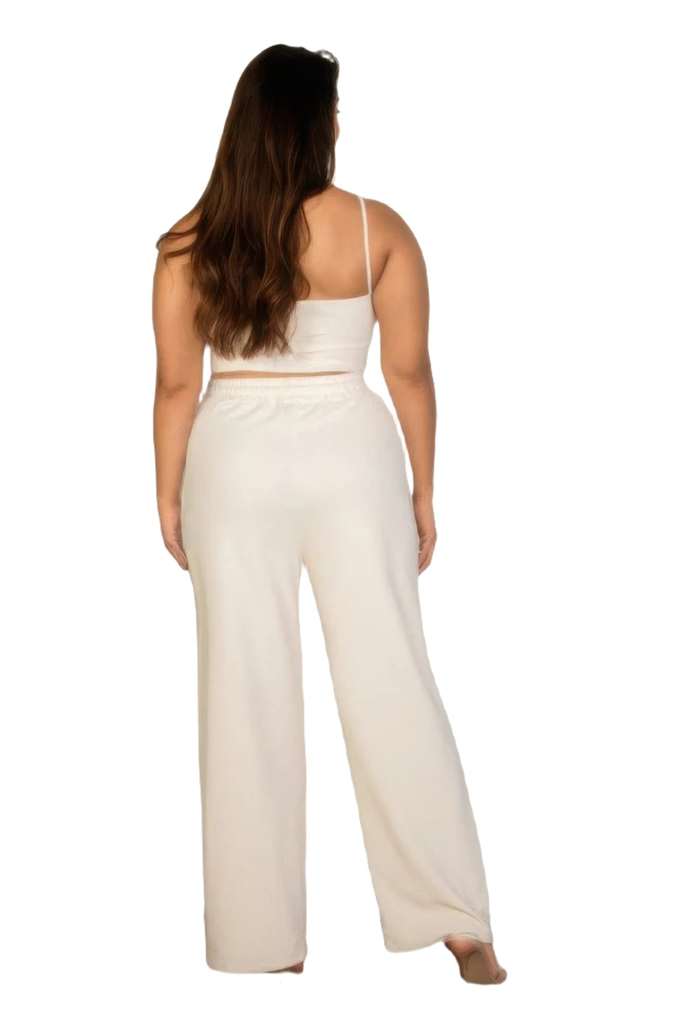 Plus Bustier Crop Cami Top & Slant Pocket Straight Pants - PureLove Designs LLC