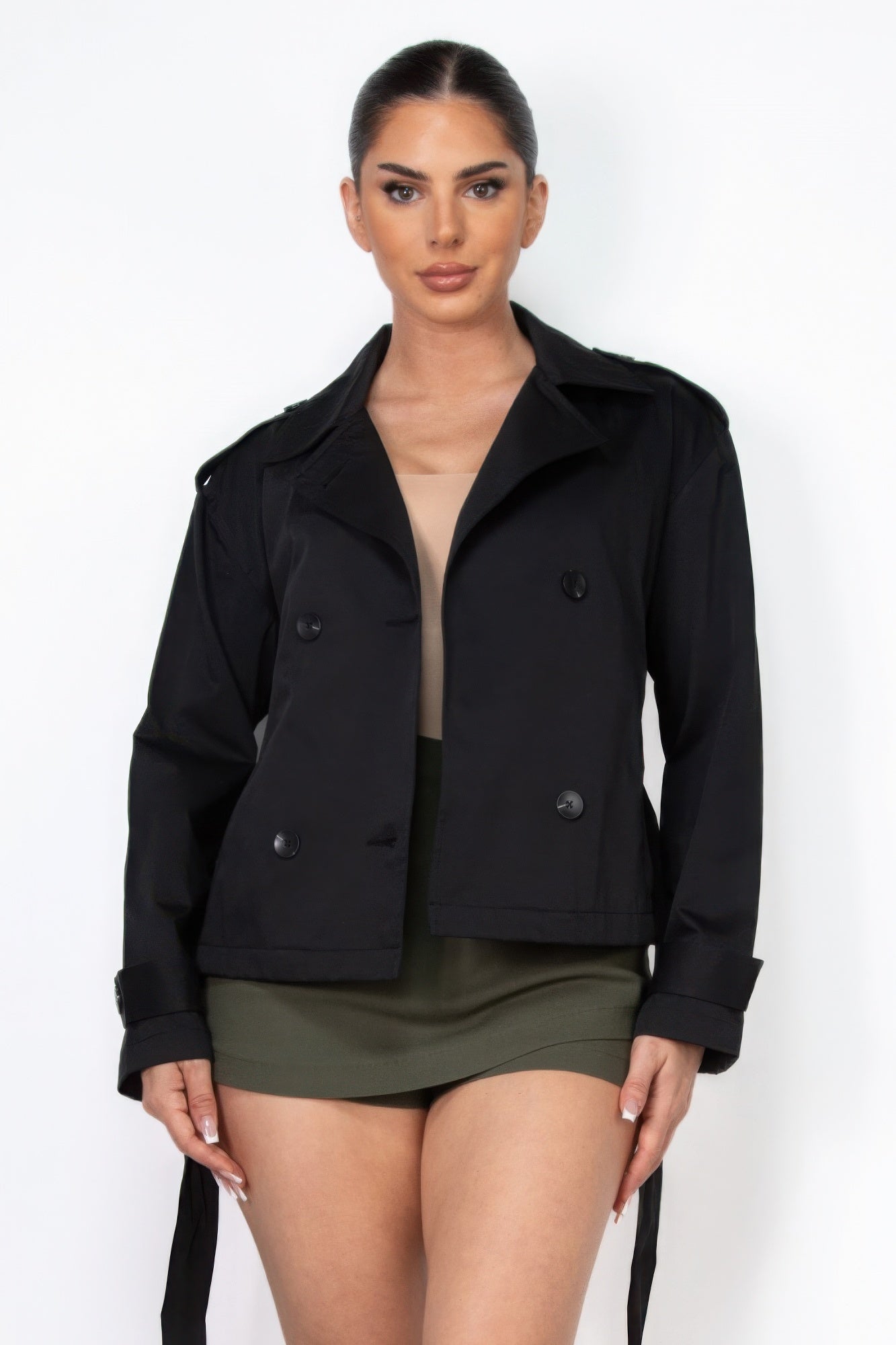 Double-breasted Waist-tie Trench Coat - PureLove Designs LLC