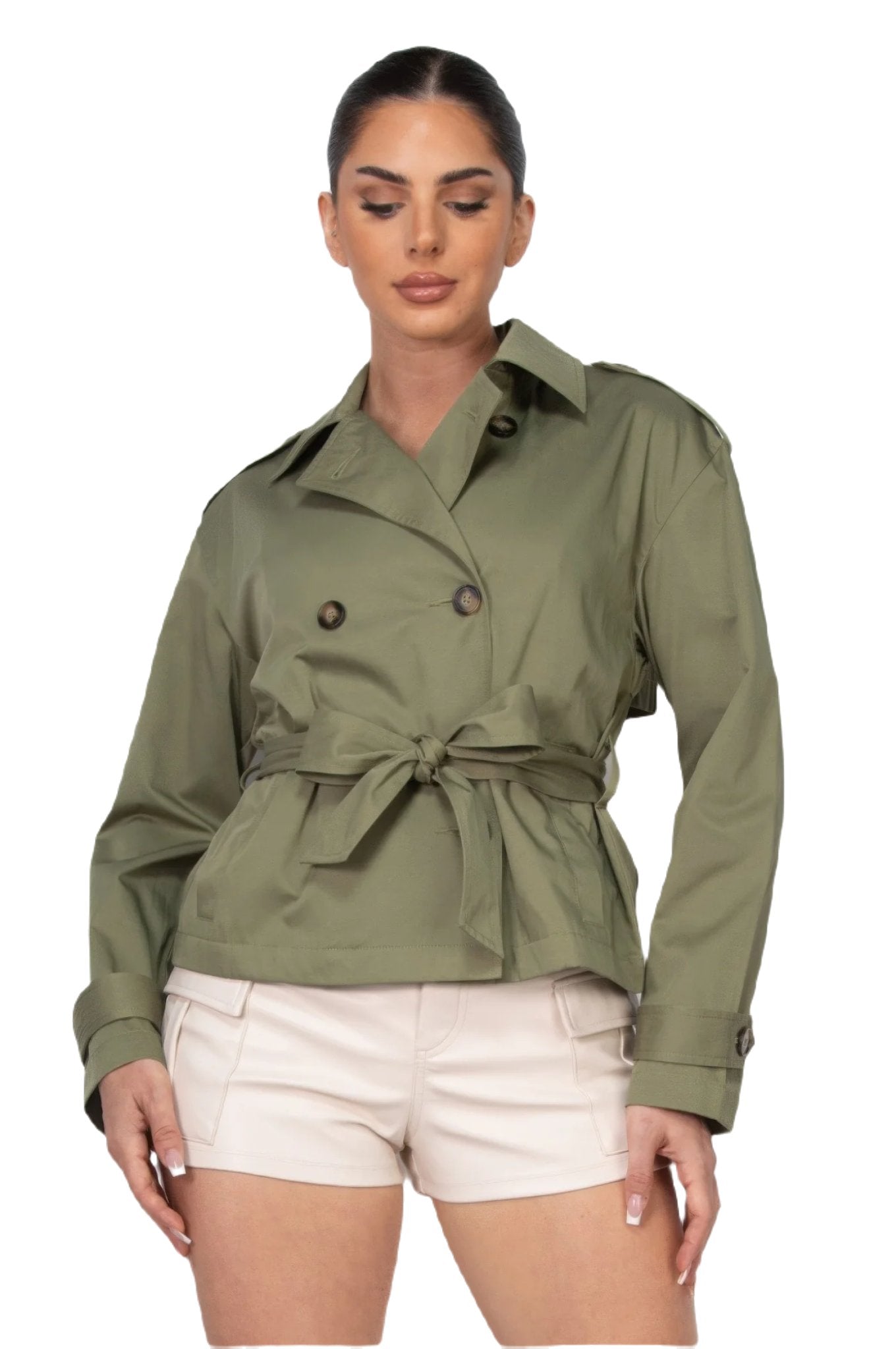 Double-breasted Waist-tie Trench Coat - PureLove Designs LLC