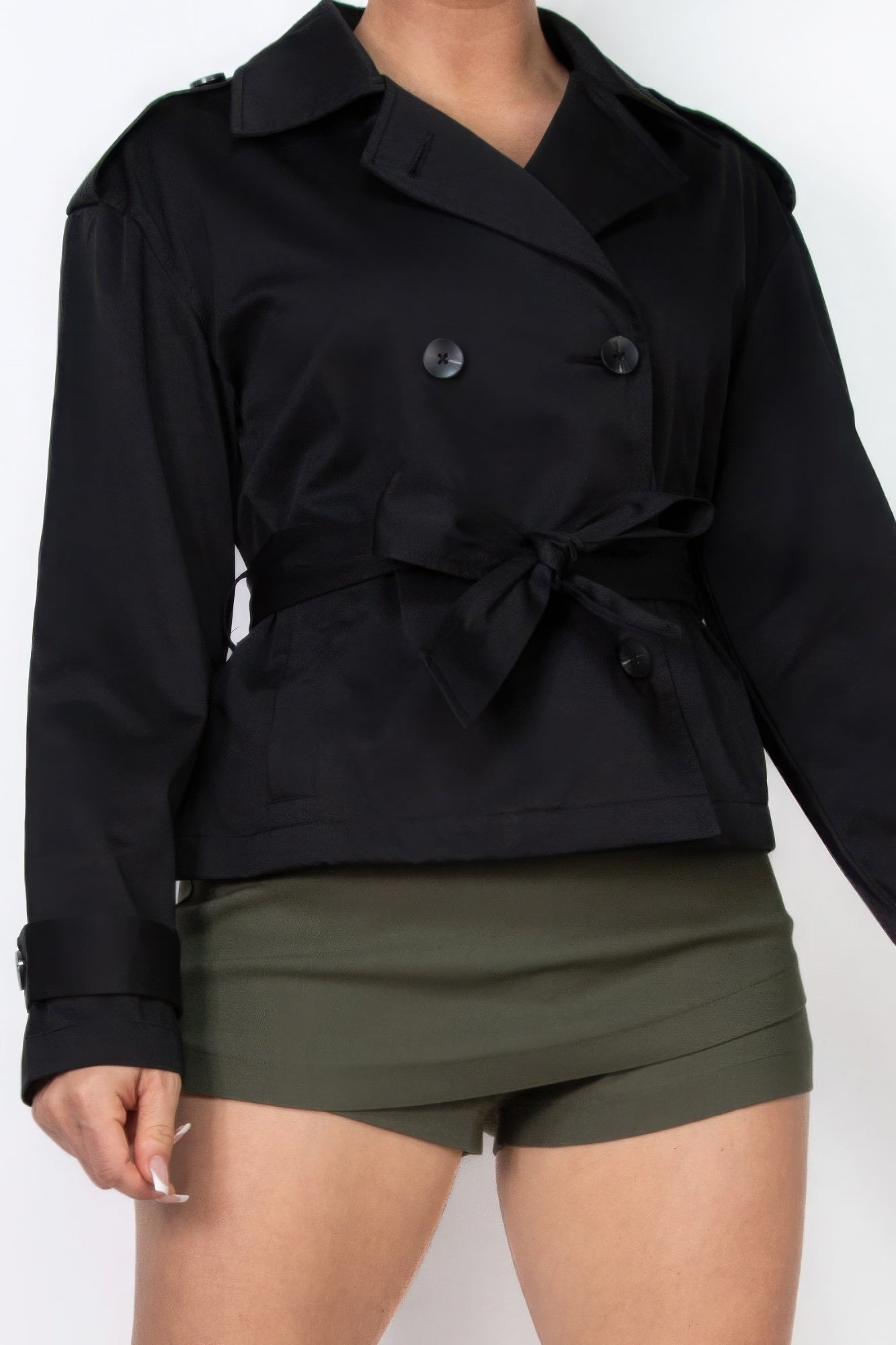 Double-breasted Waist-tie Trench Coat - PureLove Designs LLC