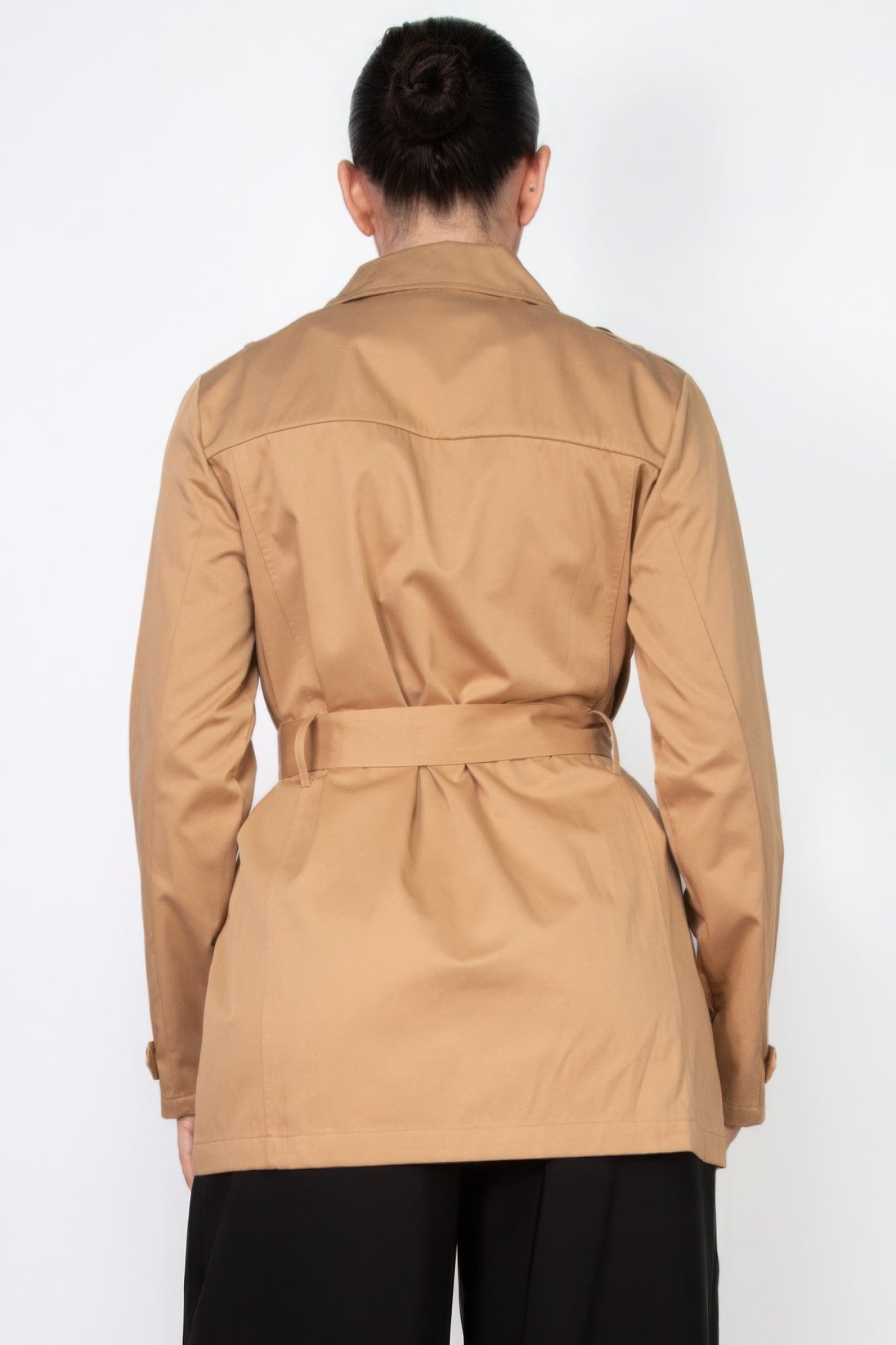 Double-breasted Notch Belted Coat - PureLove Designs LLC