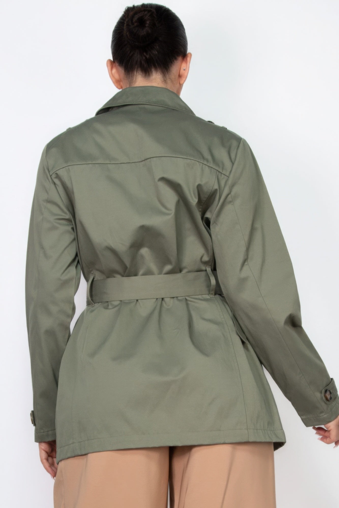 Double-breasted Notch Belted Coat - PureLove Designs LLC