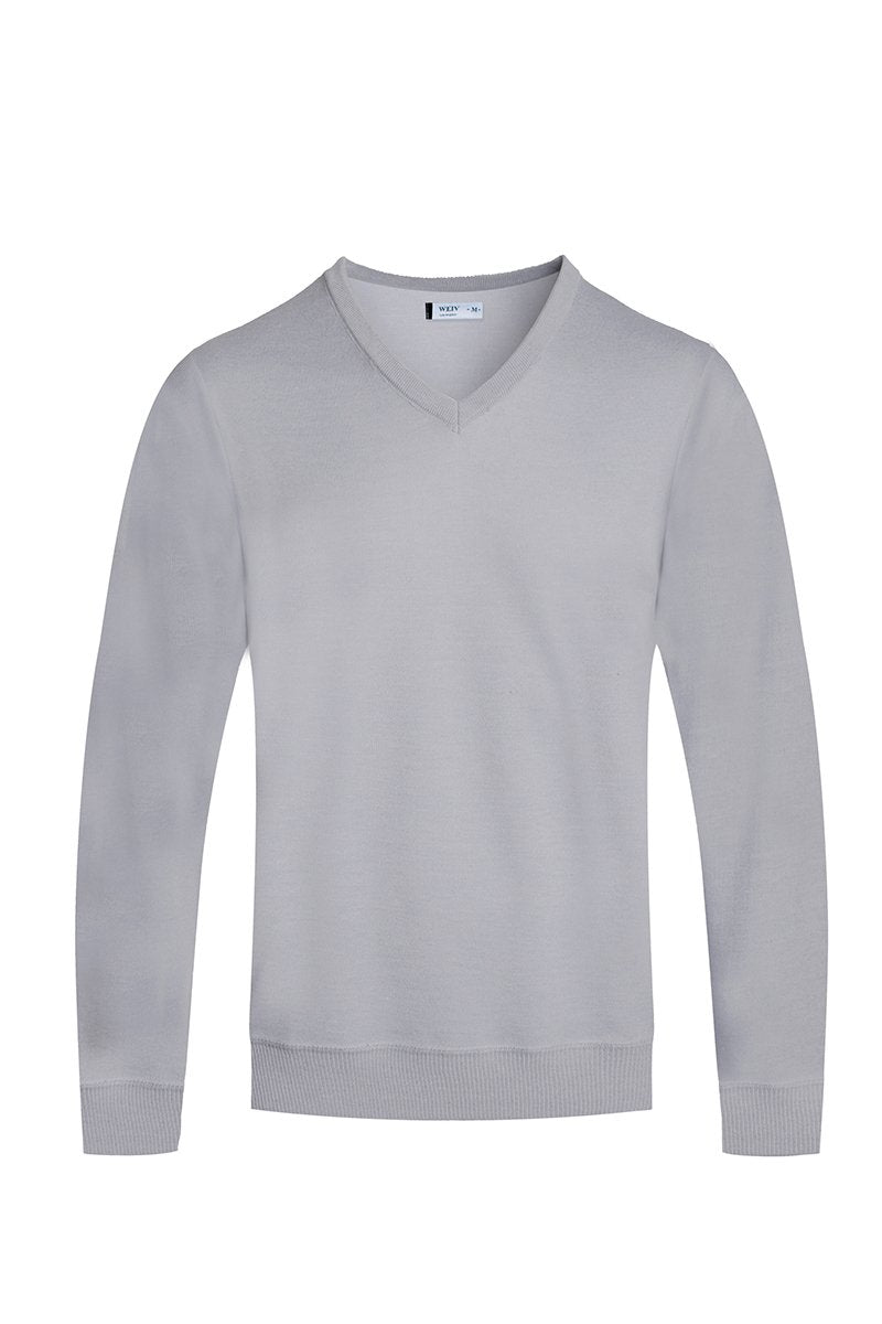 Solid Vneck Knit Pullover Sweater - PureLove Designs LLC