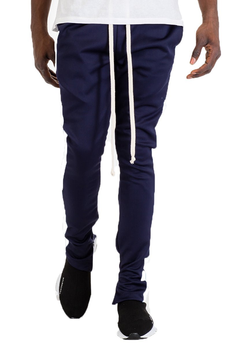 CLASSIC SLIM FIT TRACK PANTS- NAVY/ WHITE - PureLove Designs LLC