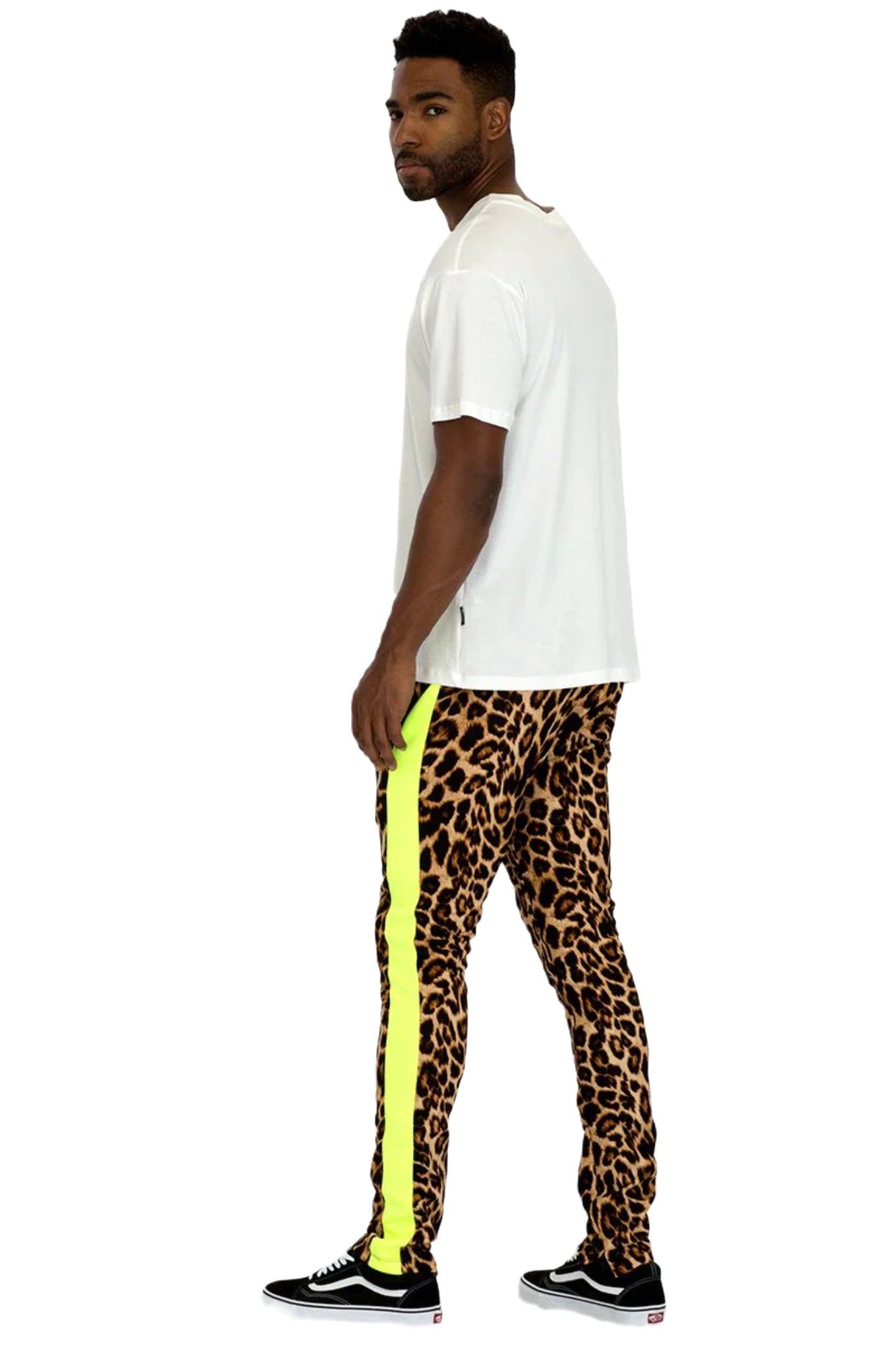 CHEETAH PRINT STRIPE TRACK PANTS - PureLove Designs LLC