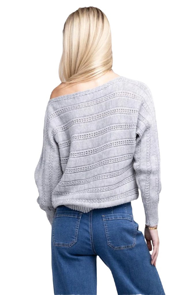 Boat Neck Cable Knit Sweater - PureLove Designs LLC