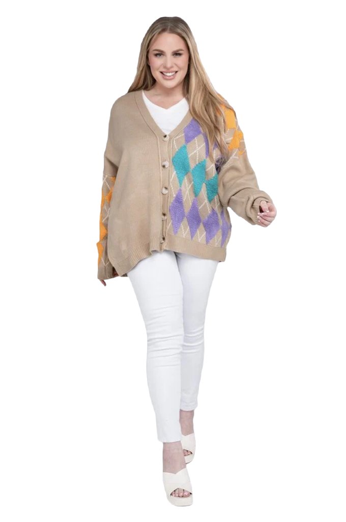 Plus V Neck Button Front Cardigan - PureLove Designs LLC